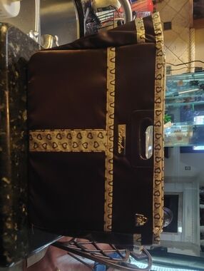 Brown Heart-Trim Drop In Purse